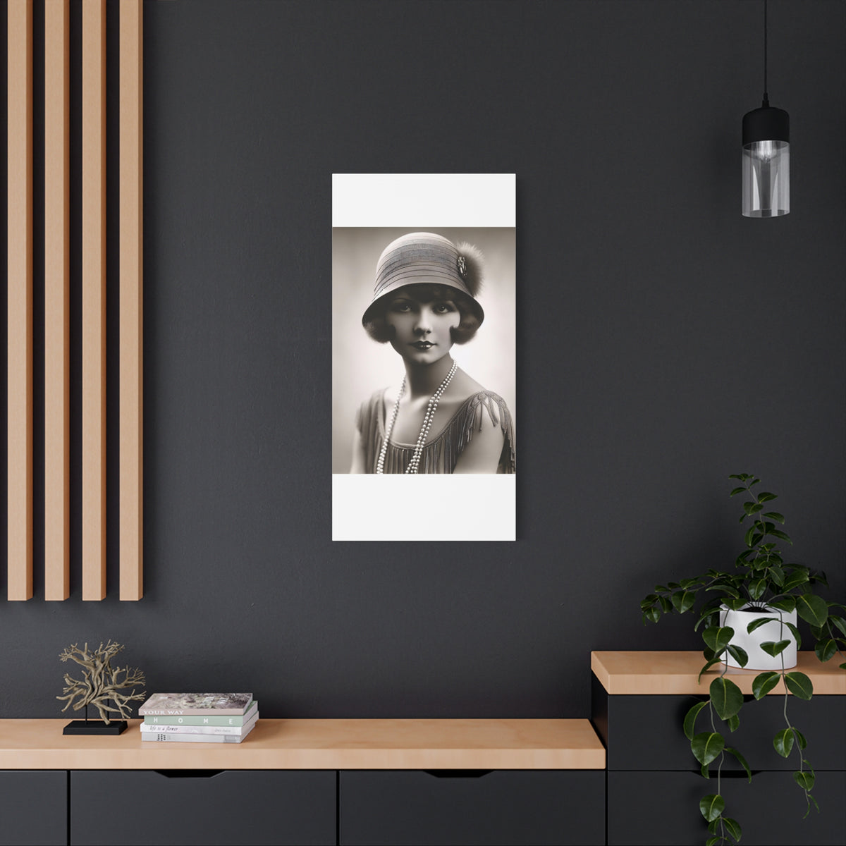 Vintage 1920s Flapper Portrait Canvas