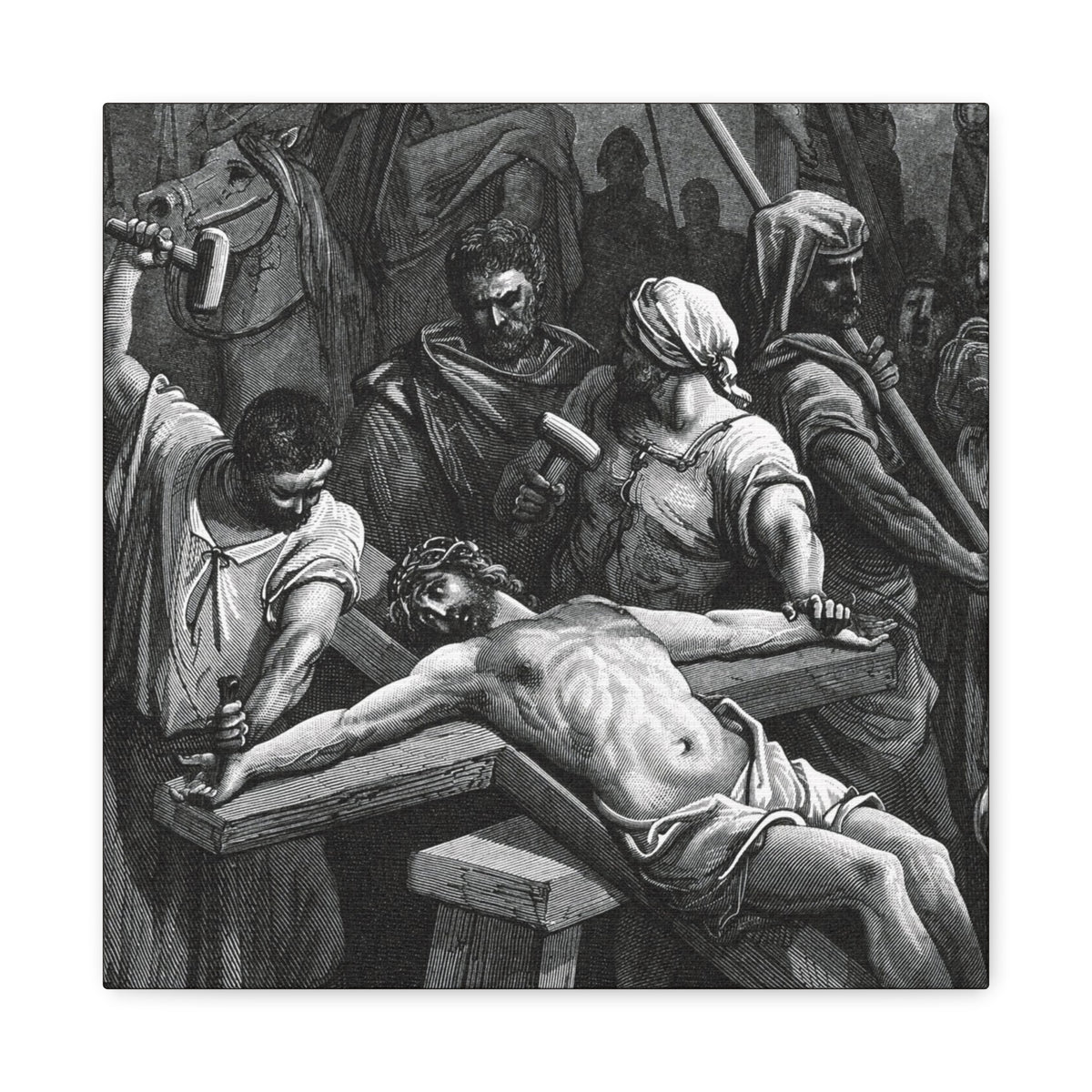 Crucifixion Art Matte Canvas Print – Stretched Religious Wall Decor