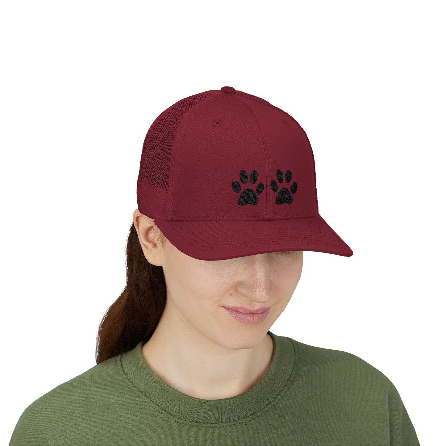 Paw Print Snapback Trucker Cap - Dog Lovers Hat, Pet Dad Gift, Adjustable Cap for Animal Lovers, Outdoor Activities, Casual Wear
