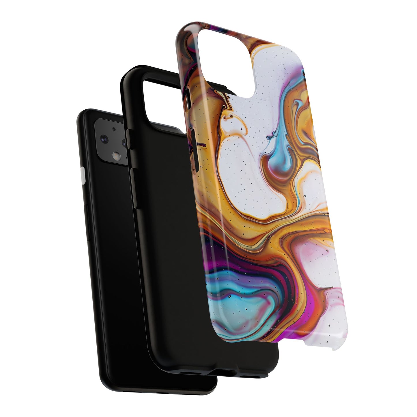 Artistic Phone Case, Tough Cases with Colorful Marble Design