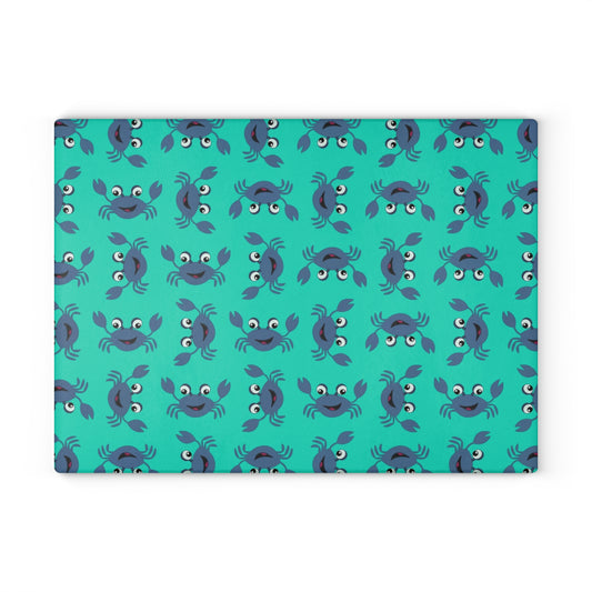 Colorful Crab Glass Cutting Board