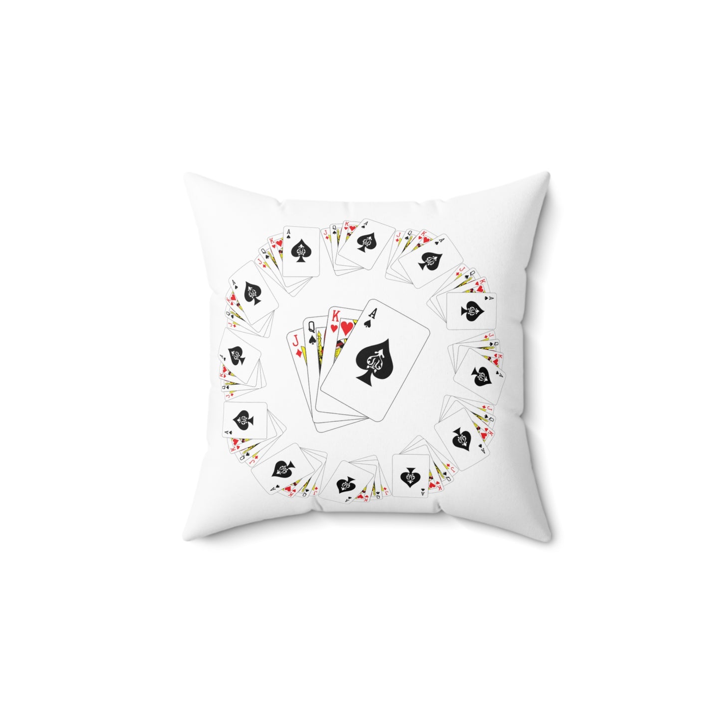 Spun Polyester Square Pillow, Perfect for Poker Lovers, Casino-Themed Decor, Great Gift for Gamers, Fun Home Accent