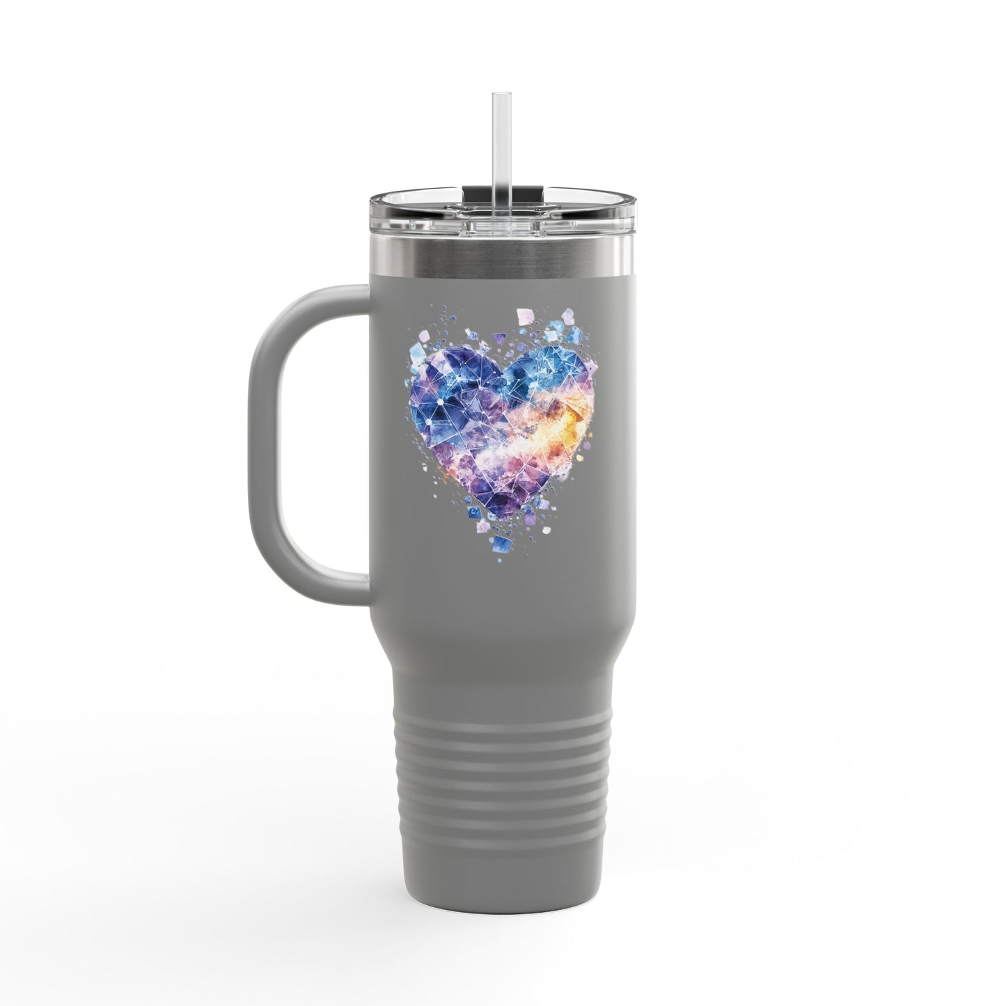 Colorful Heart Insulated Travel Mug | 40oz | Great for Coffee, Tea, Outdoors, Gifts, Love