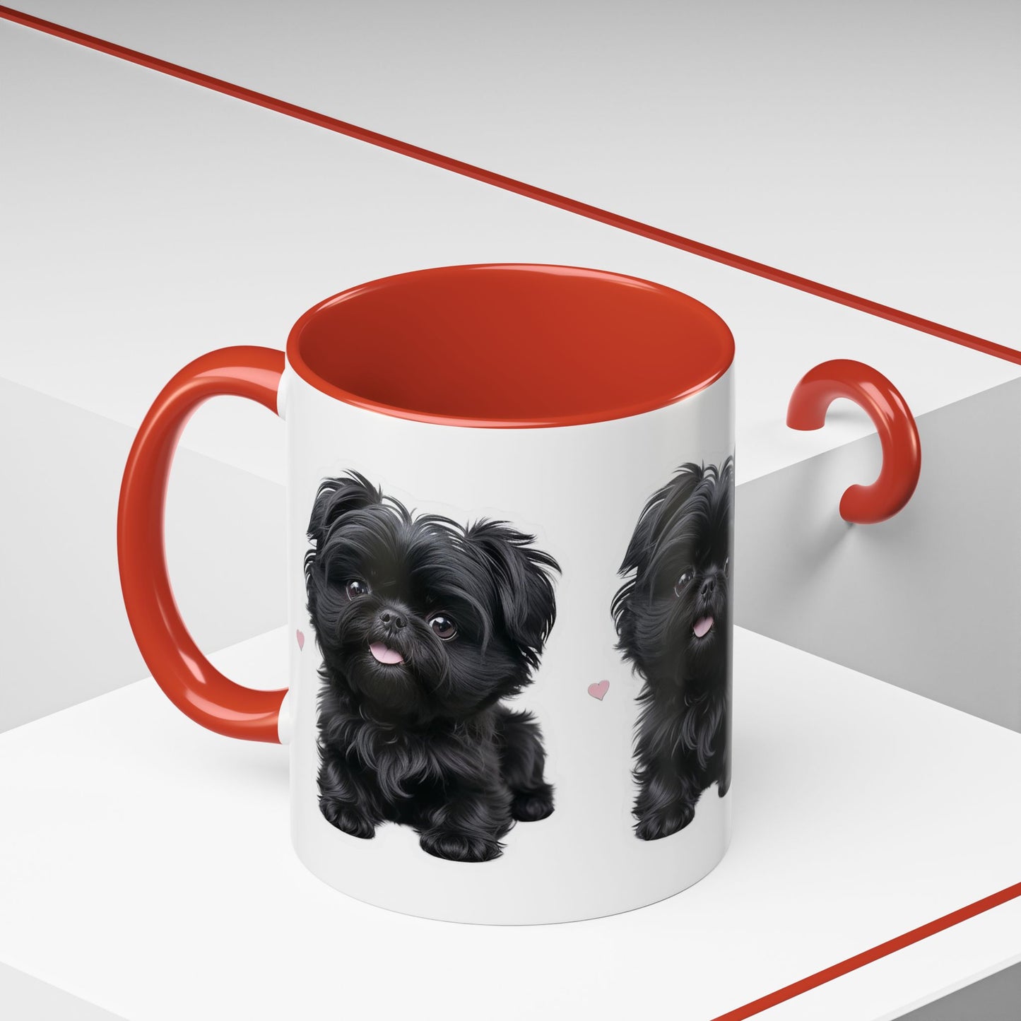 Cute Pug Accent Coffee Mug, Pet Lover Gift, Coffee Cup, Dog Mom Mug, Black Dog Ceramic Mug