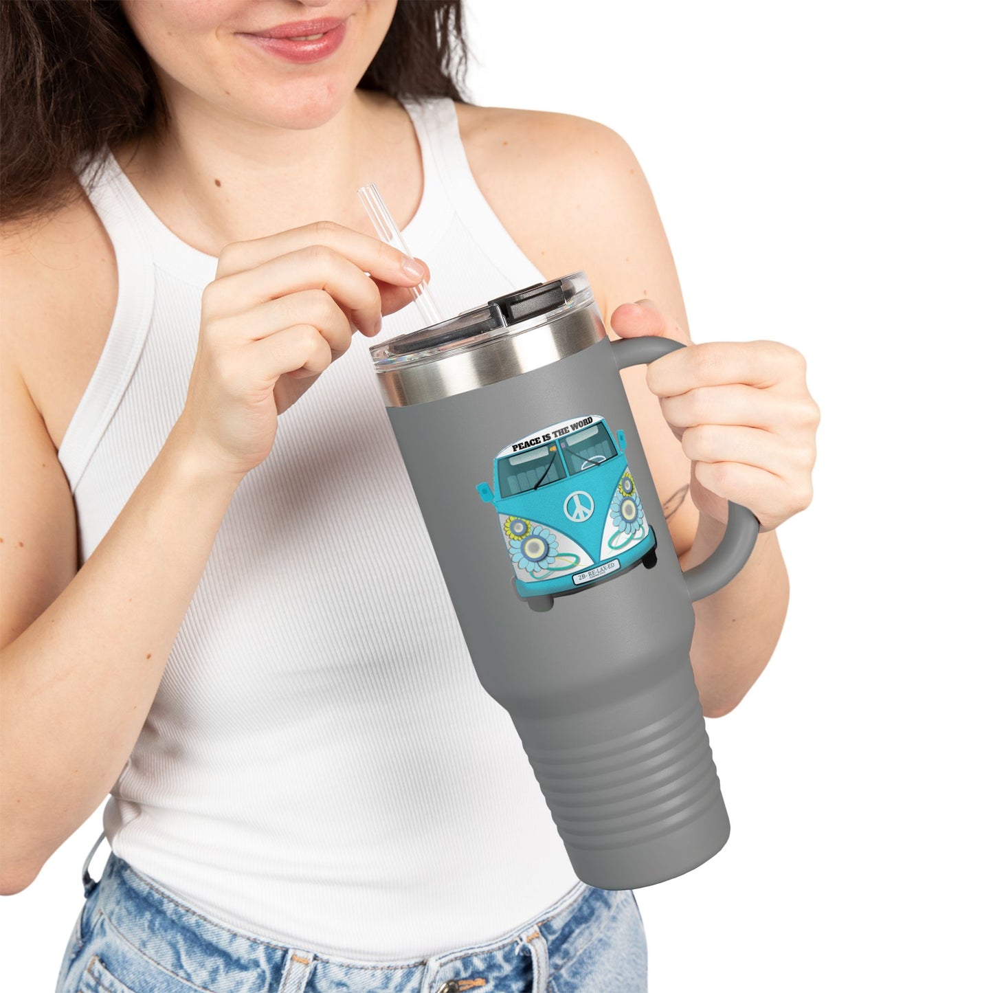Vintage Van Insulated Travel Mug, Coffee Mug, Tea Tumbler, Road Trip Gift, Eco-Friendly Travel Cup