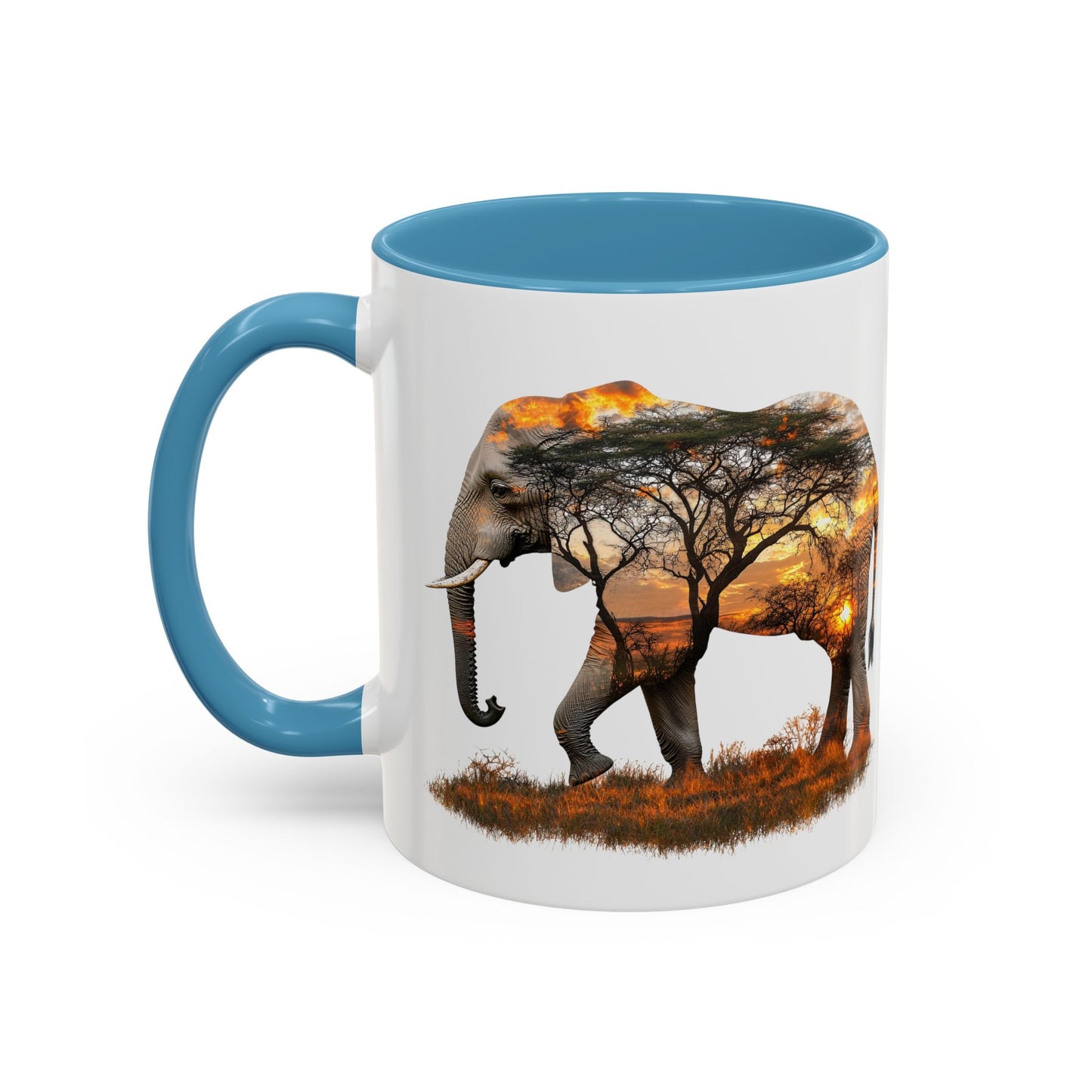 Elegant Elephant Accent Coffee Mug - Nature Lover Gift, Animal Lover Mug, Unique Home Decor, Wildlife Conservation, Travel Mug