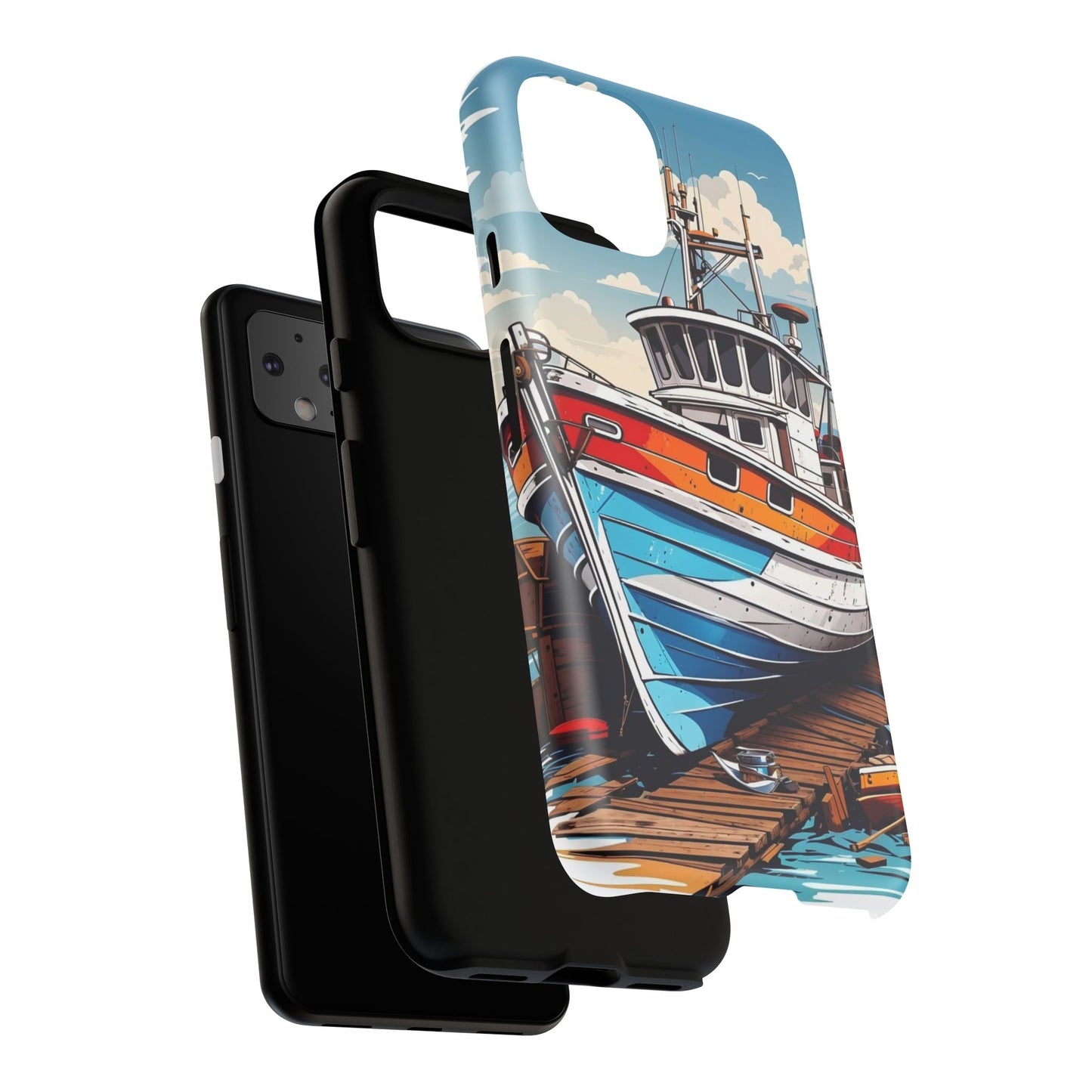 Colorful Fishing Boat Phone Case | Nautical Gift, Marine Design, Coastal Aesthetic, Summer Vibes, Sea Lover's Accessory