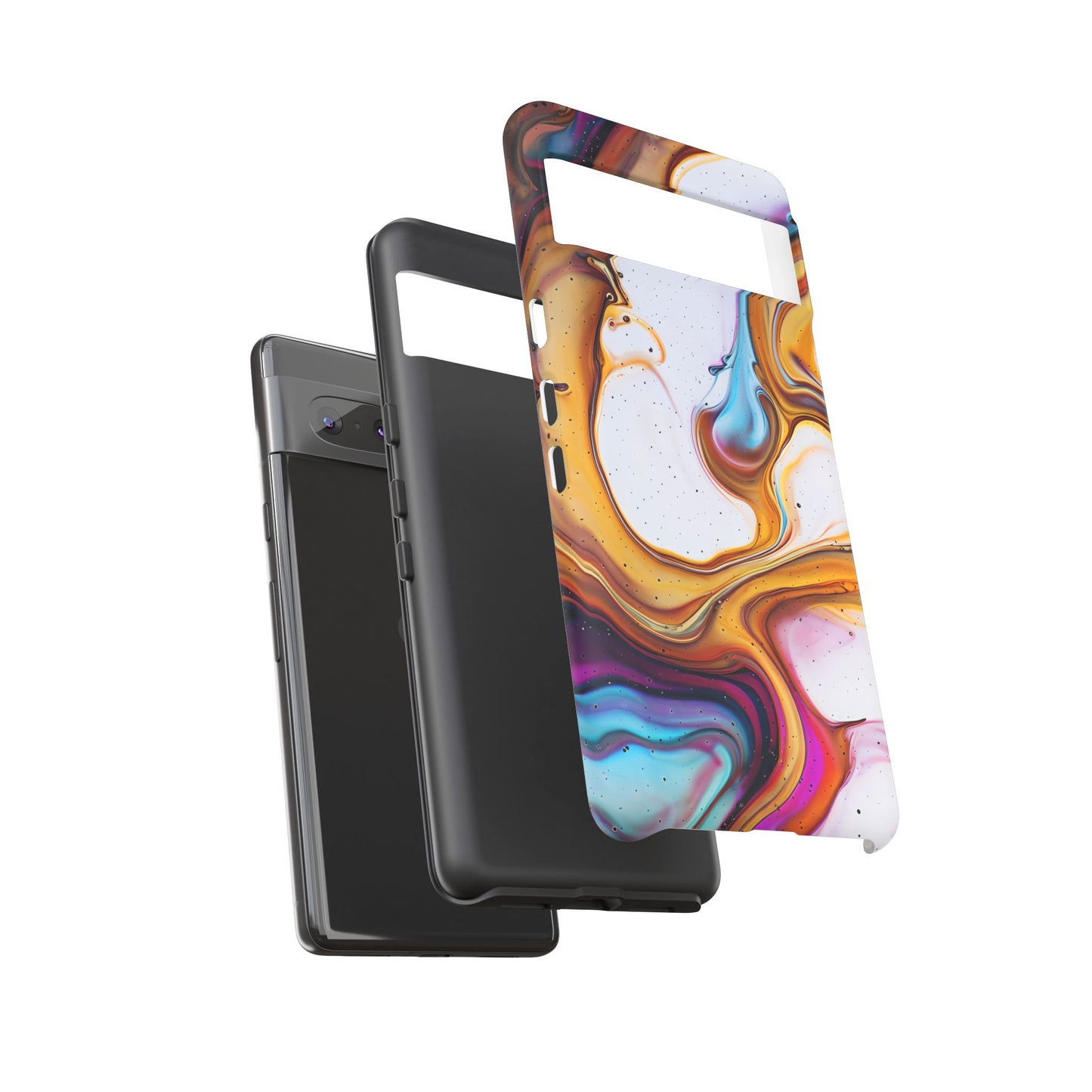 Artistic Phone Case, Tough Cases with Colorful Marble Design