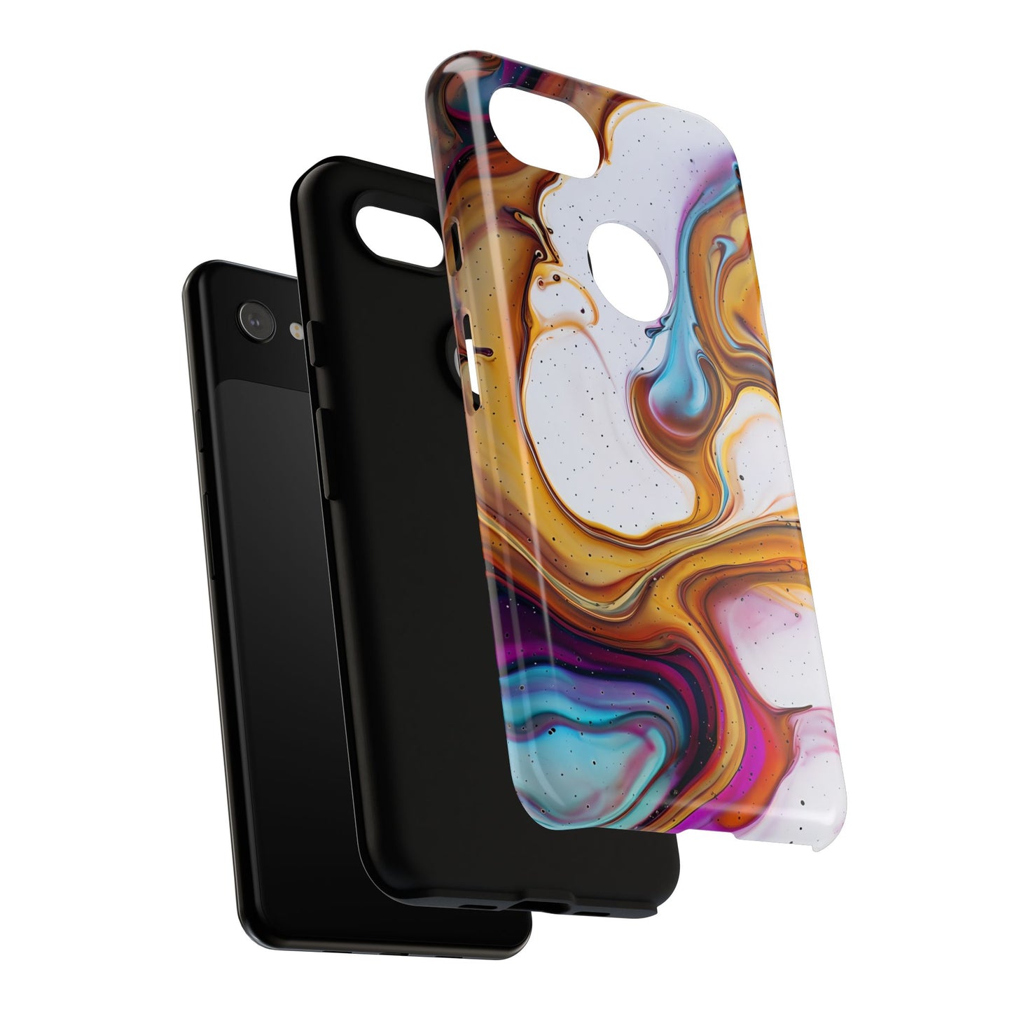 Artistic Phone Case, Tough Cases with Colorful Marble Design