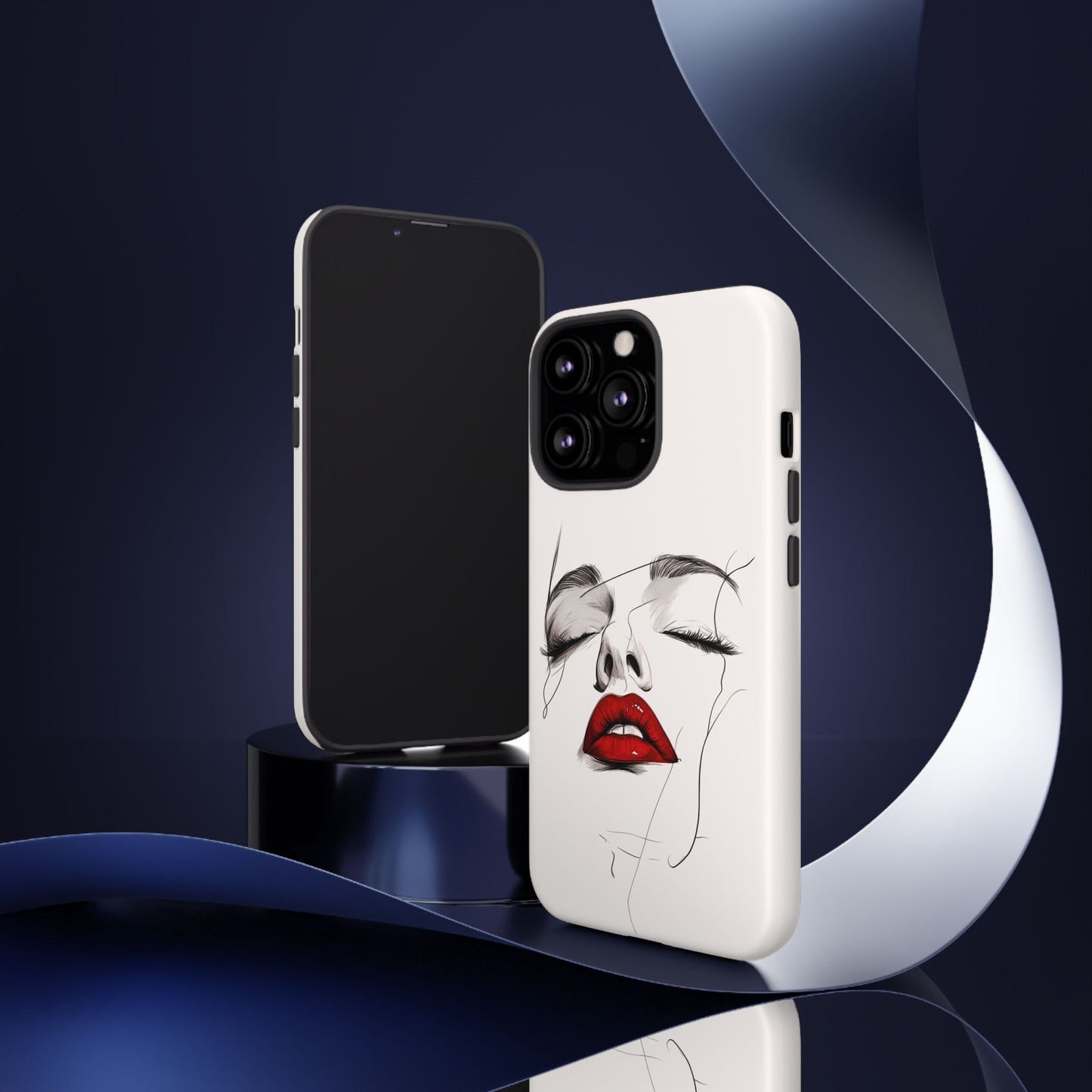 Stylish Phone Case with Artistic Lip Design, Femme Tech Accessory, Trendy Device Cover, Gift for Her, Unique Phone Accessories