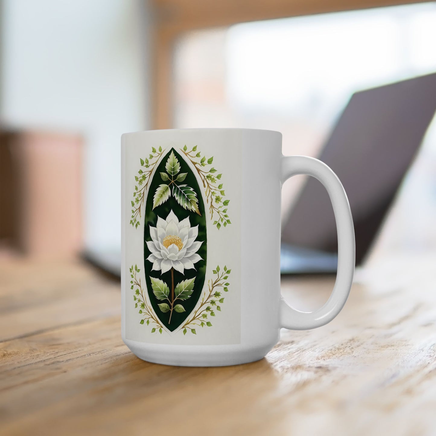 Elegant Floral Ceramic Mug - Perfect for Tea Lovers, Housewarming Gift, Mother's Day, Garden Party, Botanical Decor