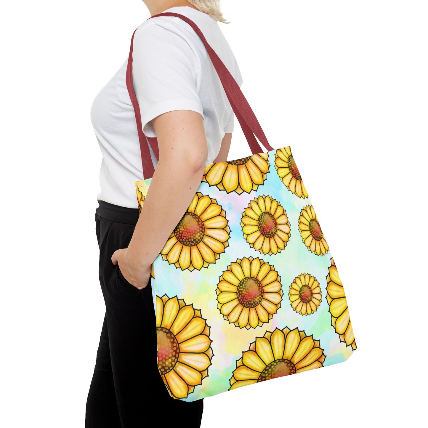 Sunny Floral Tote Bag, Eco-Friendly Shopping Bag, Beach Bag Summer Accessory