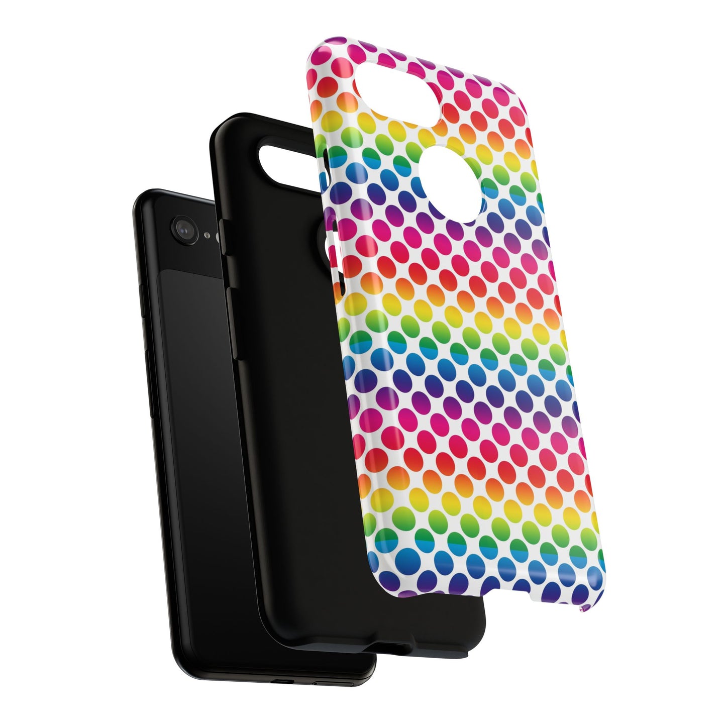 Rainbow Dot Phone Case, Colorful Phone Cover, Fun Phone Accessory, Gift for Friends, Trendy Mobile Case