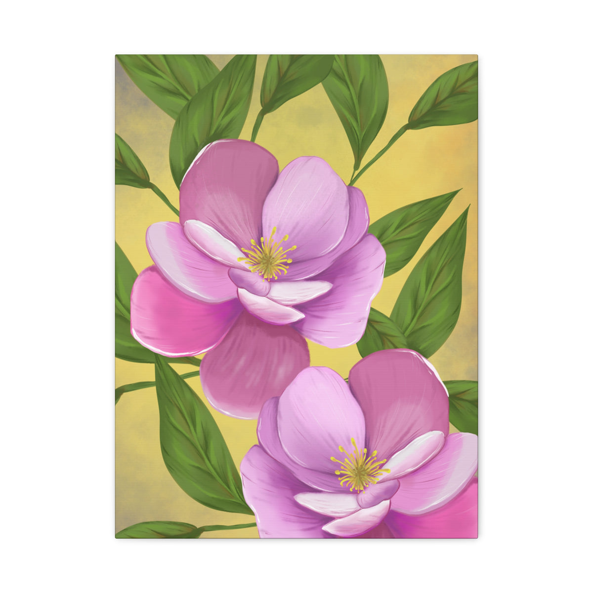 Matte Canvas, Stretched, 1.25" Tulips Pink and Purple Flowers