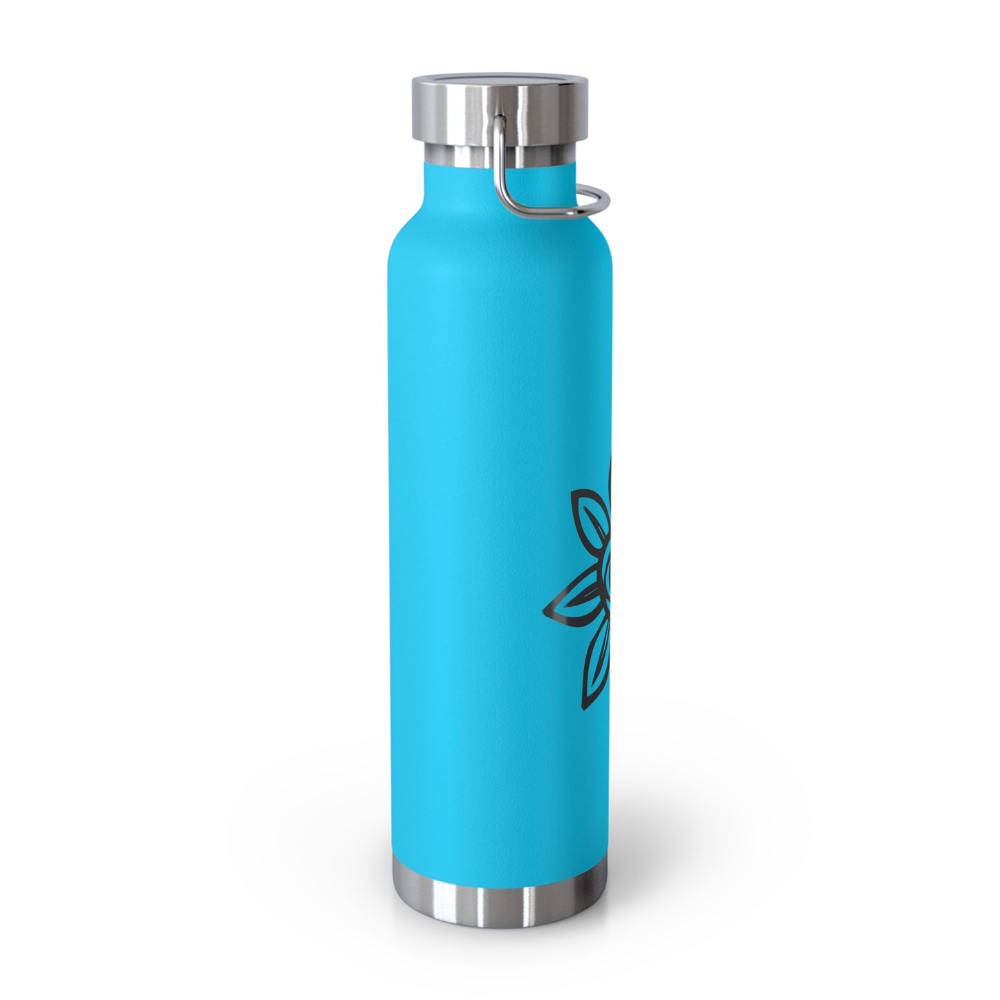 Flower Design Copper Insulated Water Bottle, Eco-Friendly Drink Flask, Vacation Travel Mug, Gift for Plant Lovers, Outdoor Hydration Bottle