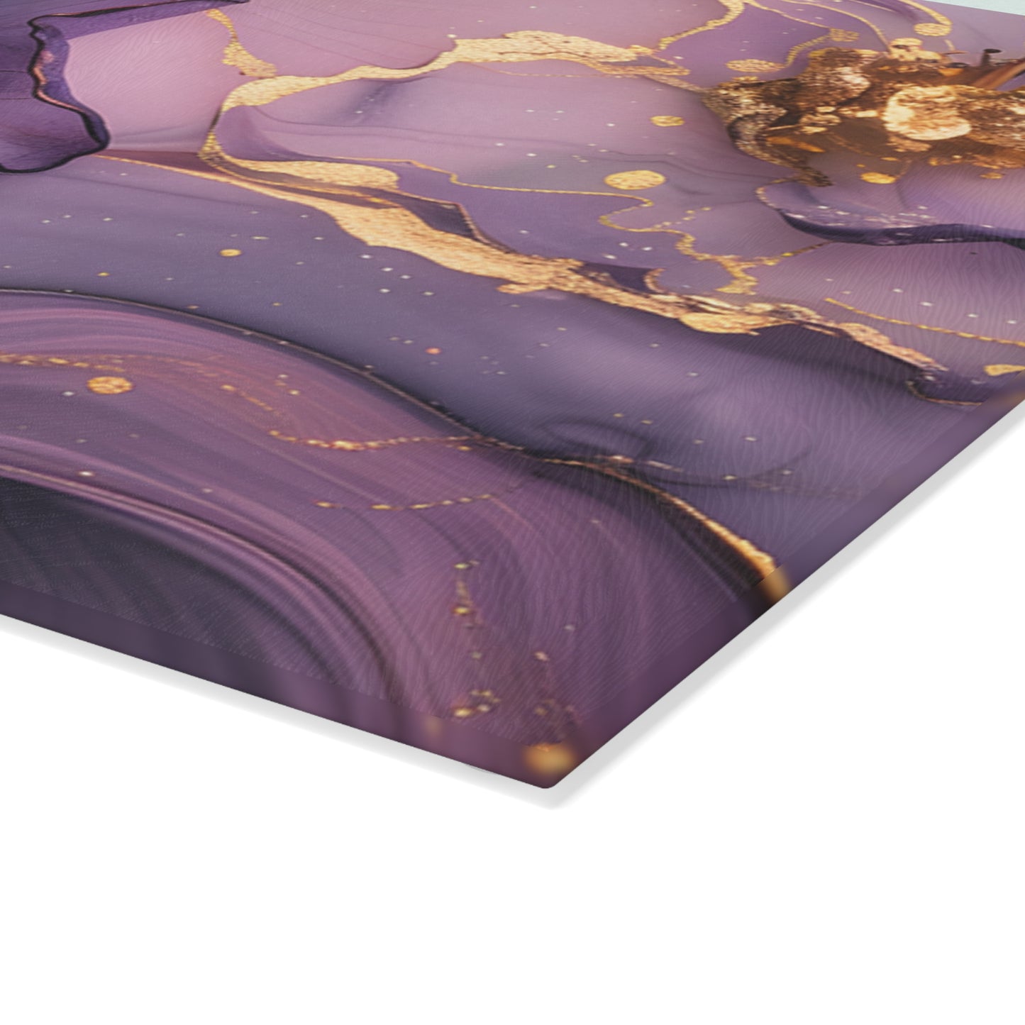 Floral Art Glass Cutting Board, Elegant Kitchen Decor