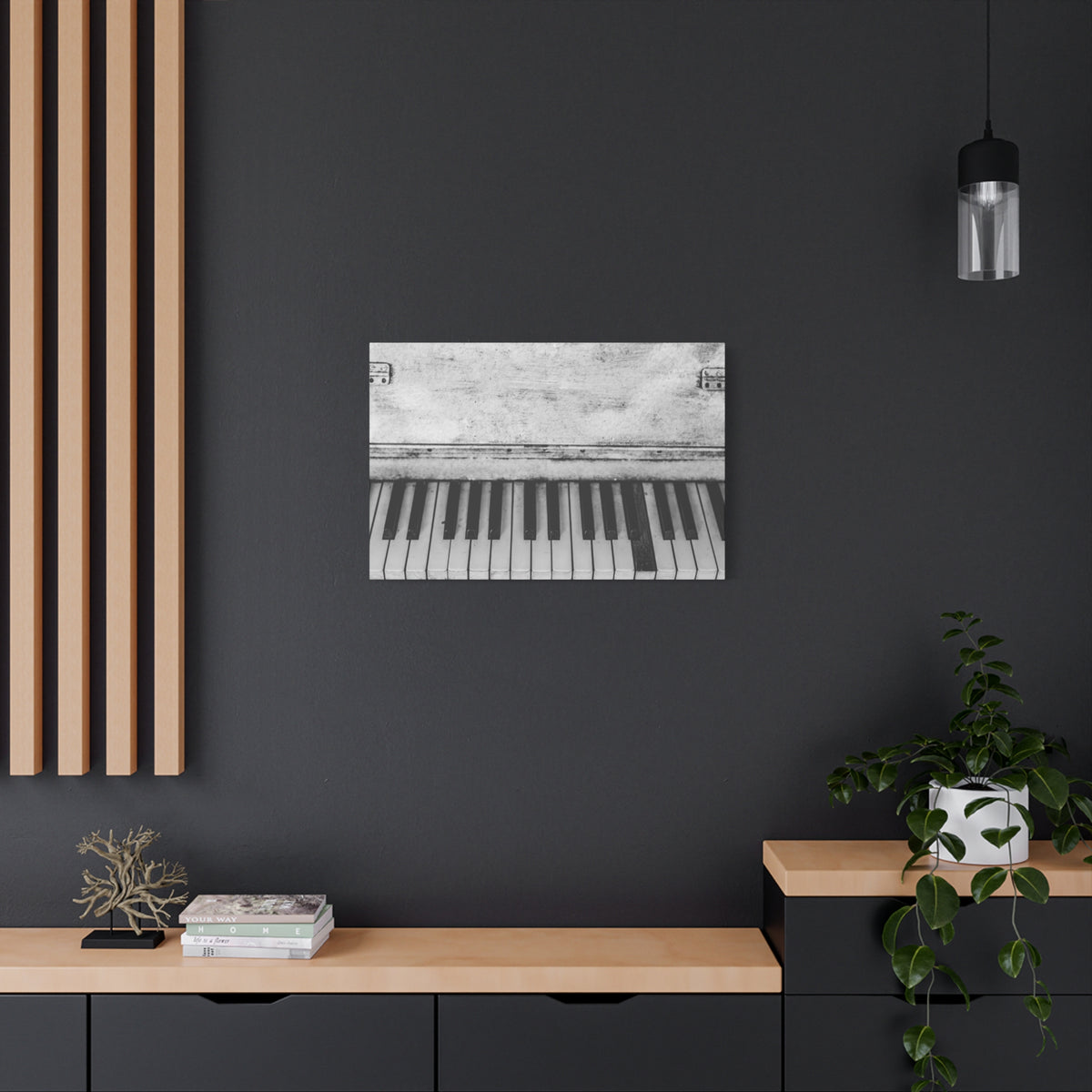 Vintage Piano Keys Matte Canvas Print