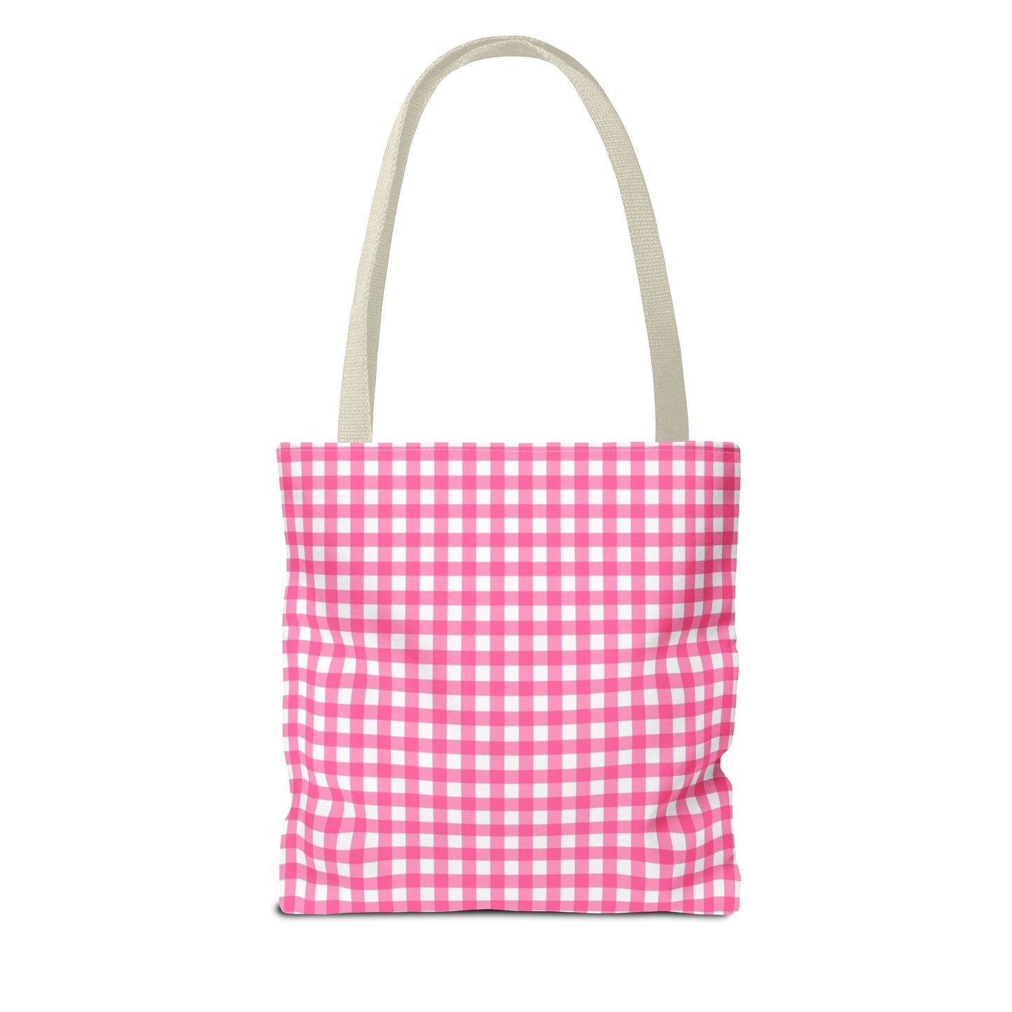 Cute Pink Gingham Tote Bag - Reusable Shopping Bag, Beach Tote