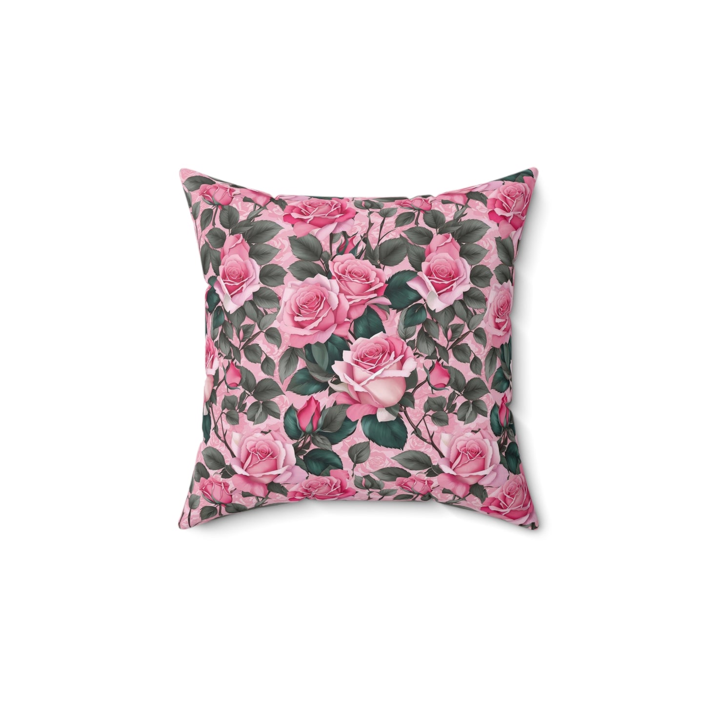 Floral Decorative Pillow, Cozy Home Accent, Pink Rose Cushion, Gift for Her, Living Room Decor, Spring Home Decor