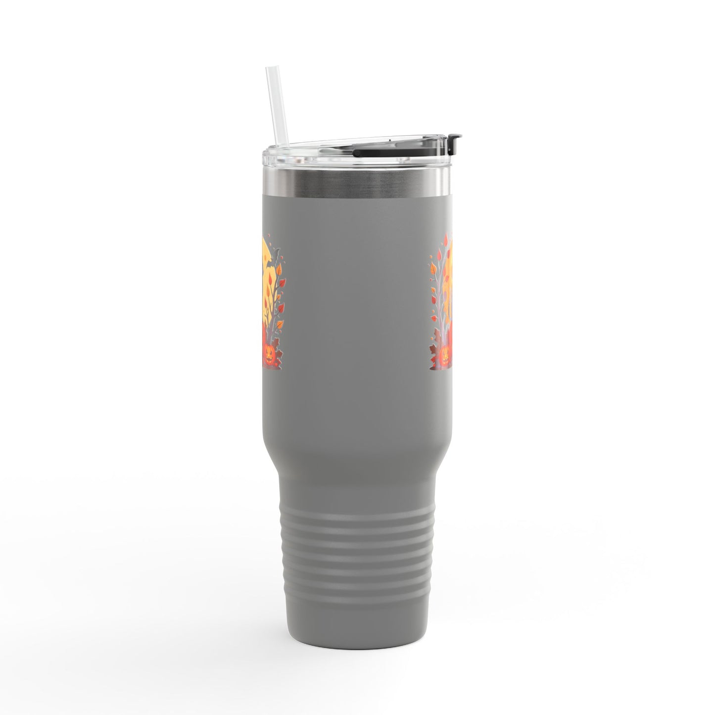 Halloween Cat Insulated Travel Mug | 40oz, Fall Coffee Tumbler, Pumpkin Travel Cup, Spooky Drinkware, Gift for Cat Lovers