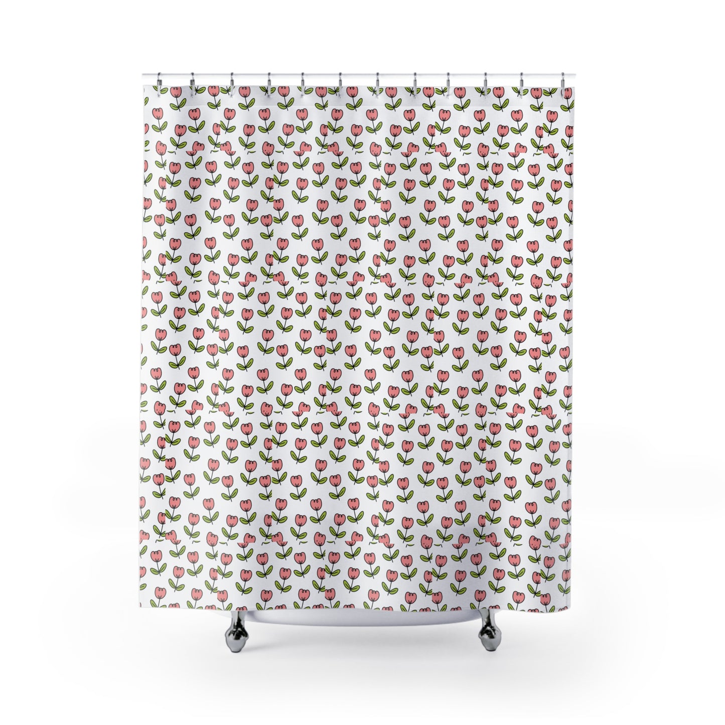 Floral Shower Curtain, Charming Bathroom Decor, Spring Vibes, Wedding Gift Idea, Home Makeover, Bath Accessories