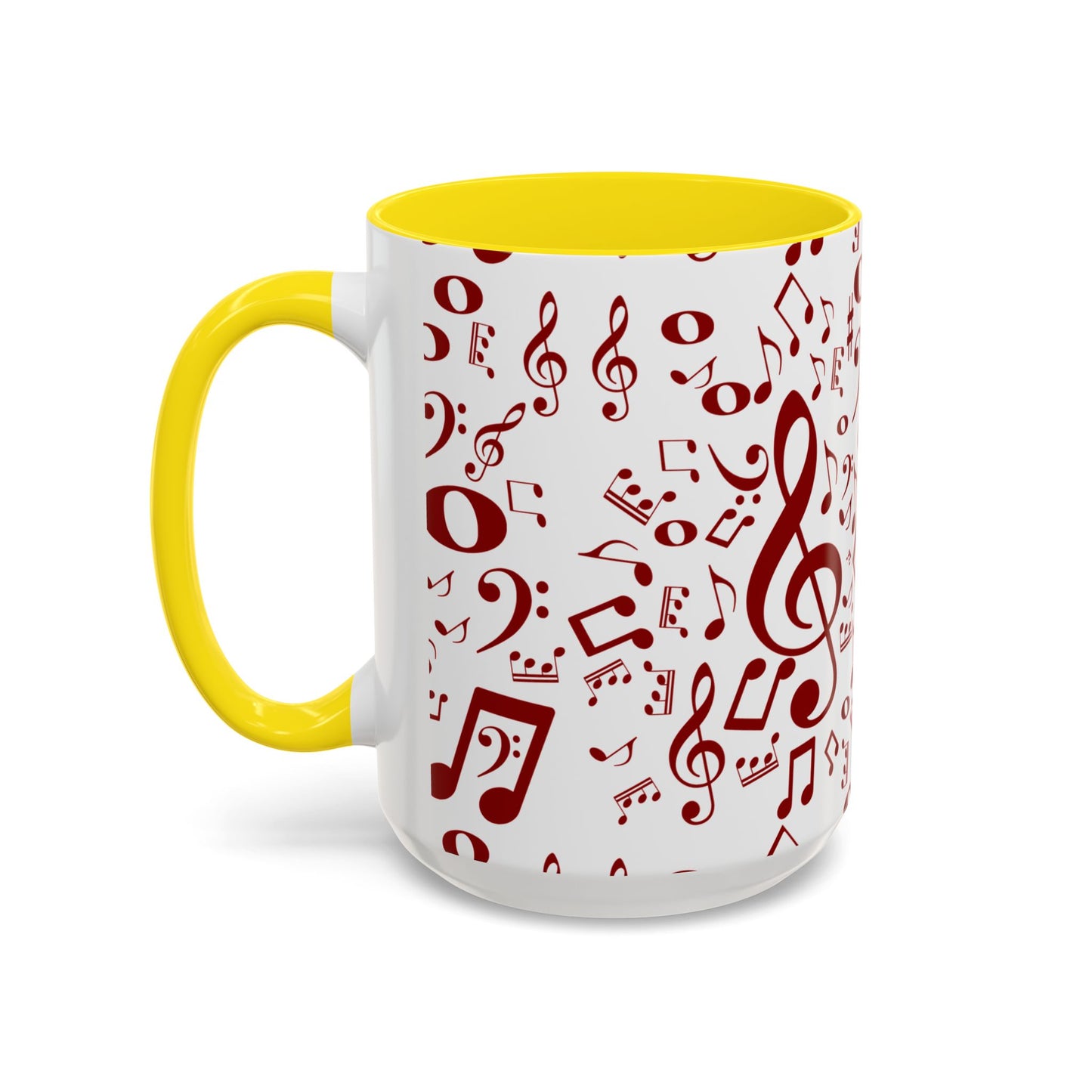 Accent Coffee Mug (11, 15oz) - Musical Notes