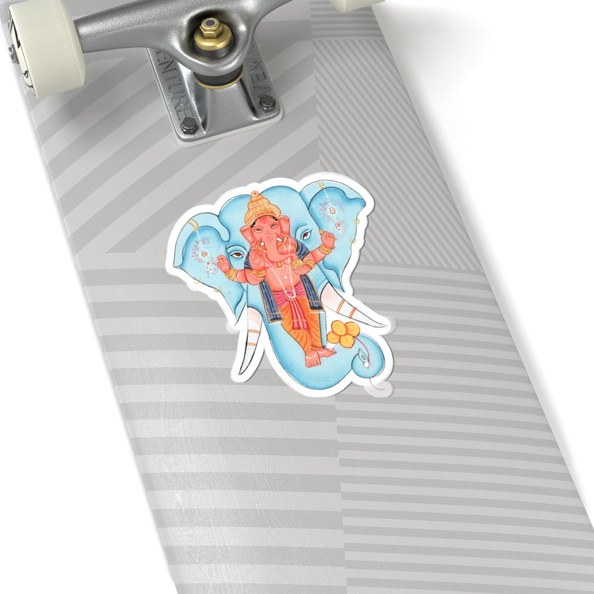 Vibrant Ganesh Kiss-Cut Stickers, Spiritual Decor, Laptop Stickers, Gift for Yoga Lovers, Festival Decoration, Hindu Art