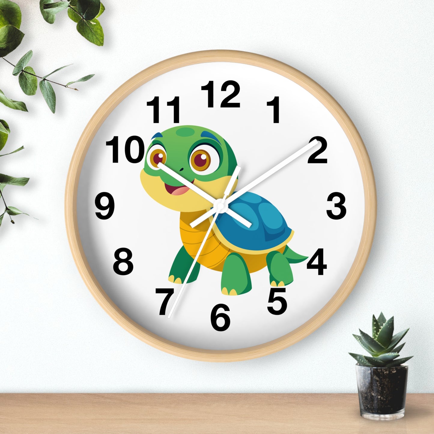 Cute Turtle Wall Clock, Kids Room Decor, Animal Clock, Playful Timepiece,