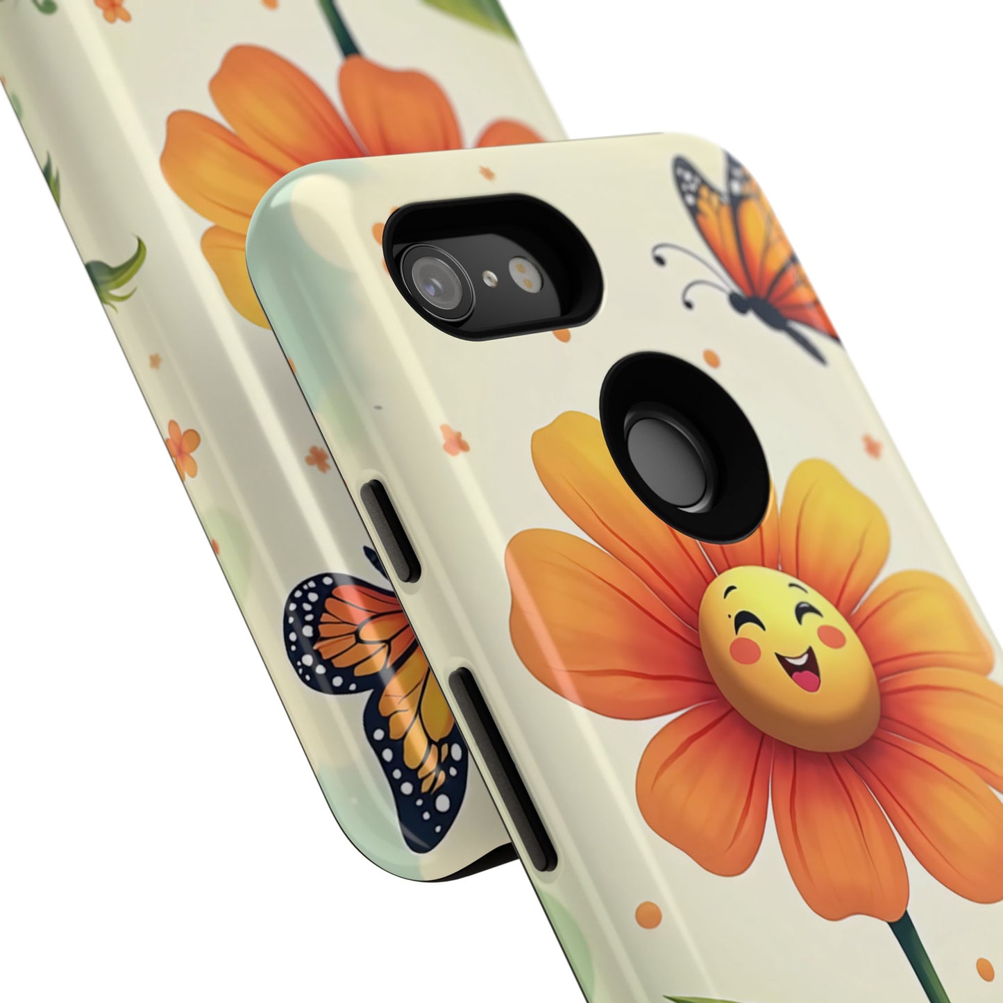 Floral Phone Case with Butterfly Design, Cute Flower Phone Cover for Nature Lovers, Eco-Friendly Gift, Spring Vibes, Birthday Present
