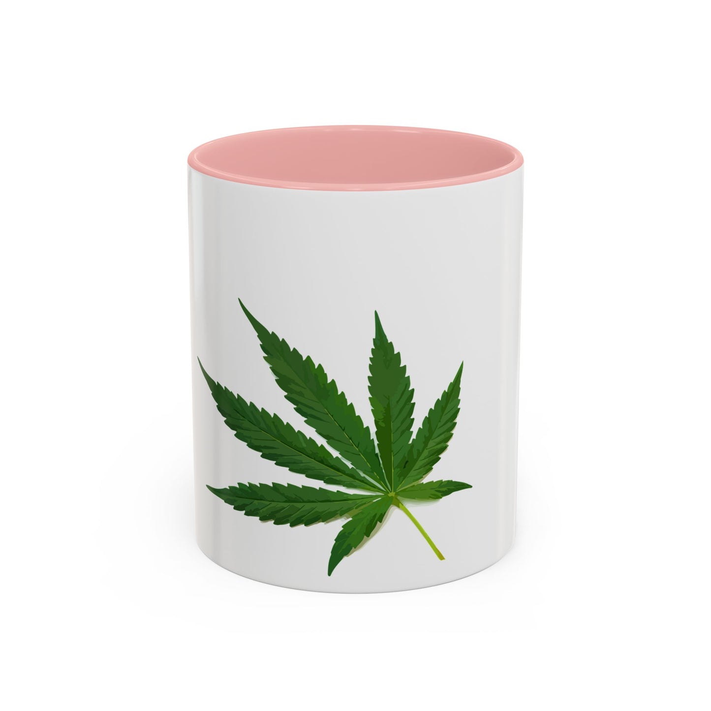 Marijuana Leaf Accent Coffee Mug | Cannabis Lover's Gift, Unique Coffee Cup, Pothead Mug, Stoner Gift Idea, Greenery Decor