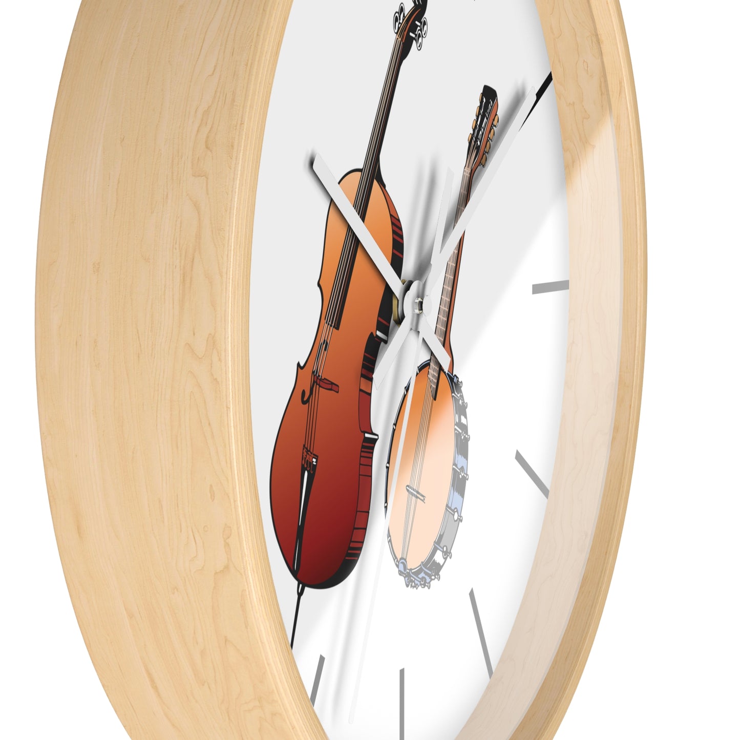 Musical Instruments Wall Clock, Rustic Home Decor, Gift for Musicians, Unique Wall Art, Music Lover's Decoration