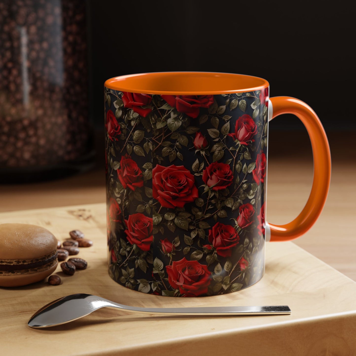 Elegant Floral Accent Coffee Mug - Black Rose Design, Gift for Her, Home Decor, Coffee Lovers, Mother's Day, Birthday