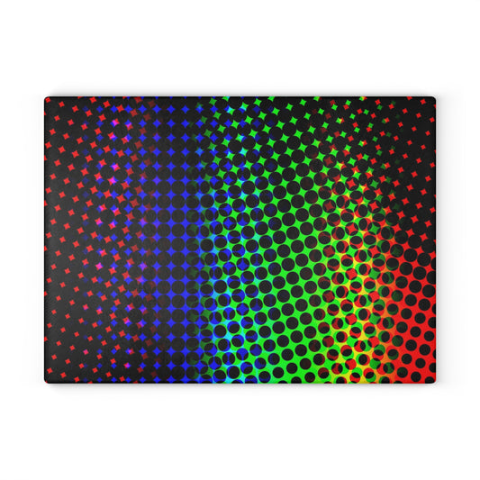 Vibrant Dot Pattern Glass Cutting Board, Colorful Kitchen Decor, Unique Gift for Chefs, Modern Serving Tray, Event & Party Essentials