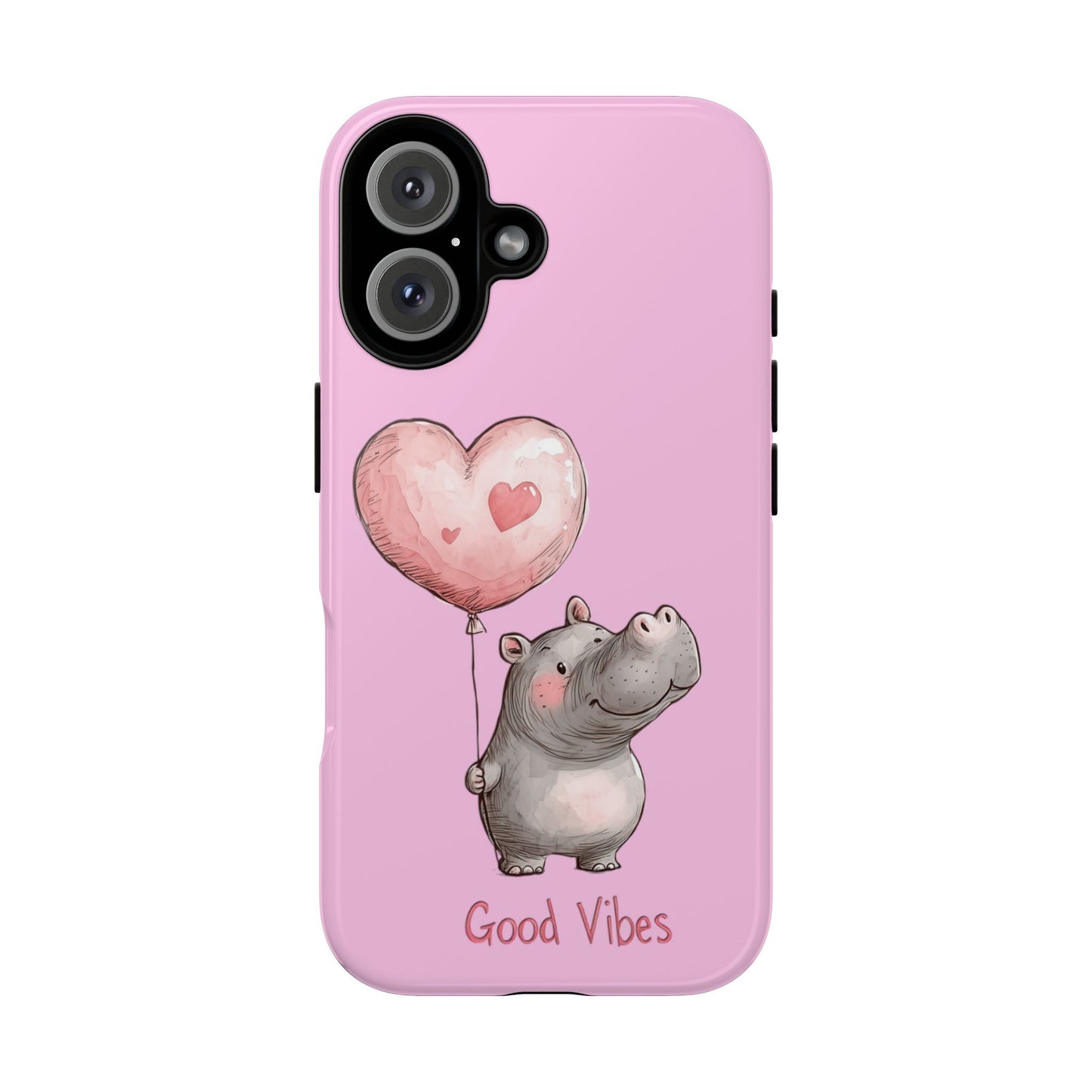Cute Hippo Phone Case | Good Vibes, Gift for Friends, Cute Phone Accessories, Animal Lover Gift, Happy Phone Cover