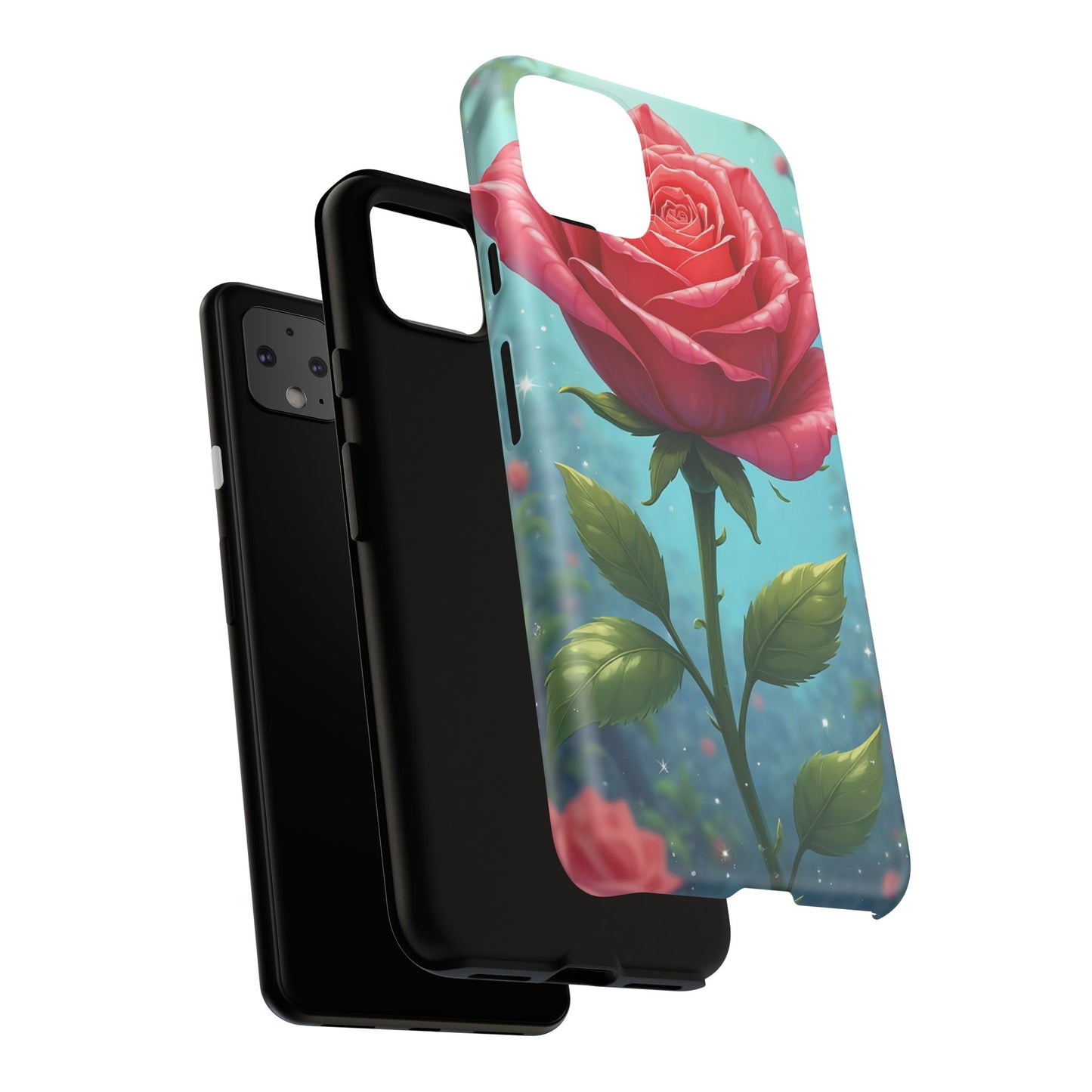 Floral Phone Case, Tough Cases with Elegant Rose Design, Stylish iPhone Cover, Rose Flower Gift for Nature Lovers, Unique Mobile Accessories