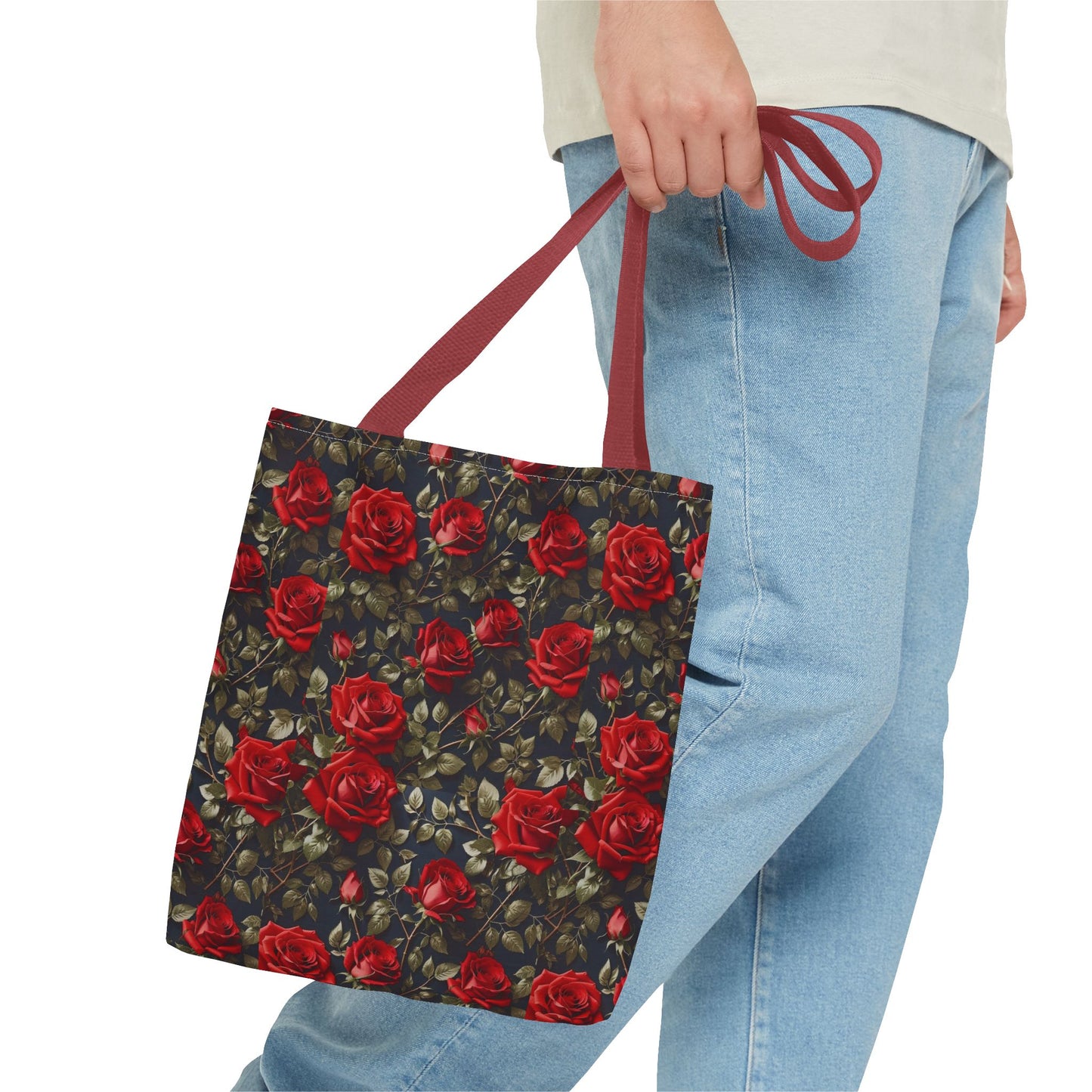 Elegant Floral Tote Bag, Stylish Rose Print, Gift for Her, Eco-Friendly Shopping Bag, Perfect for Spring, Everyday Use, Casual Chic