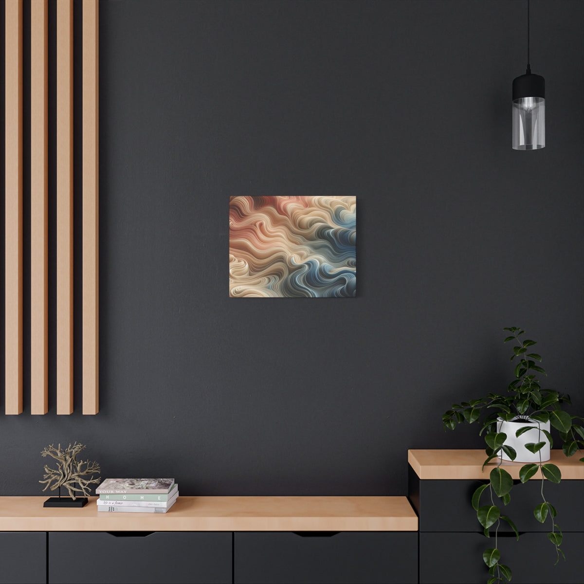 Abstract Swirl Matte Canvas Wall Art — Fluid Earth Tones, Stretched 1.25"
