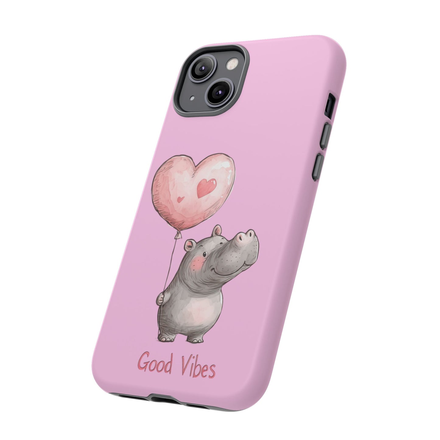 Cute Hippo Phone Case | Good Vibes, Gift for Friends, Cute Phone Accessories, Animal Lover Gift, Happy Phone Cover