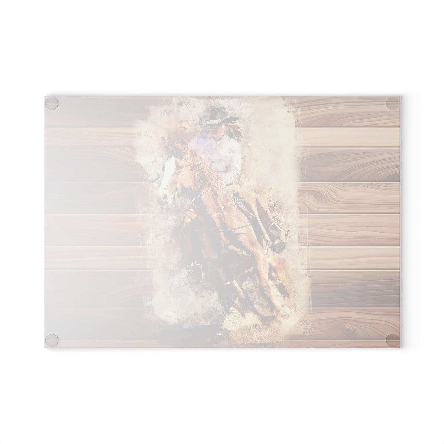 Rustic Equestrian Glass Cutting Board, Horse Lover Gift, Kitchen Decor, Unique Wedding Gift, Country Home Accessory, Farmhouse Style