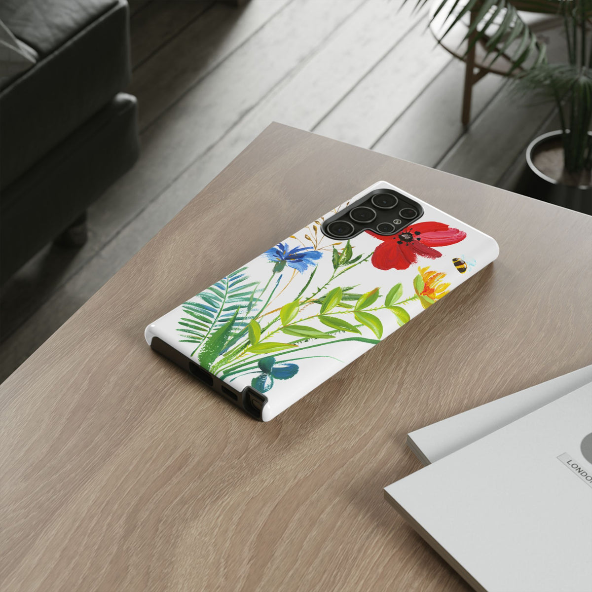 Floral Watercolor Tough Phone Case — Wildflower Bouquet Protective Cover