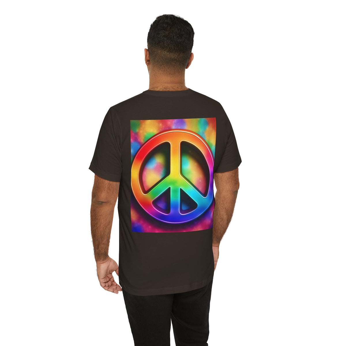 Peace Sign Tie-Dye Tee — Rainbow Hippie Peace Symbol T-Shirt