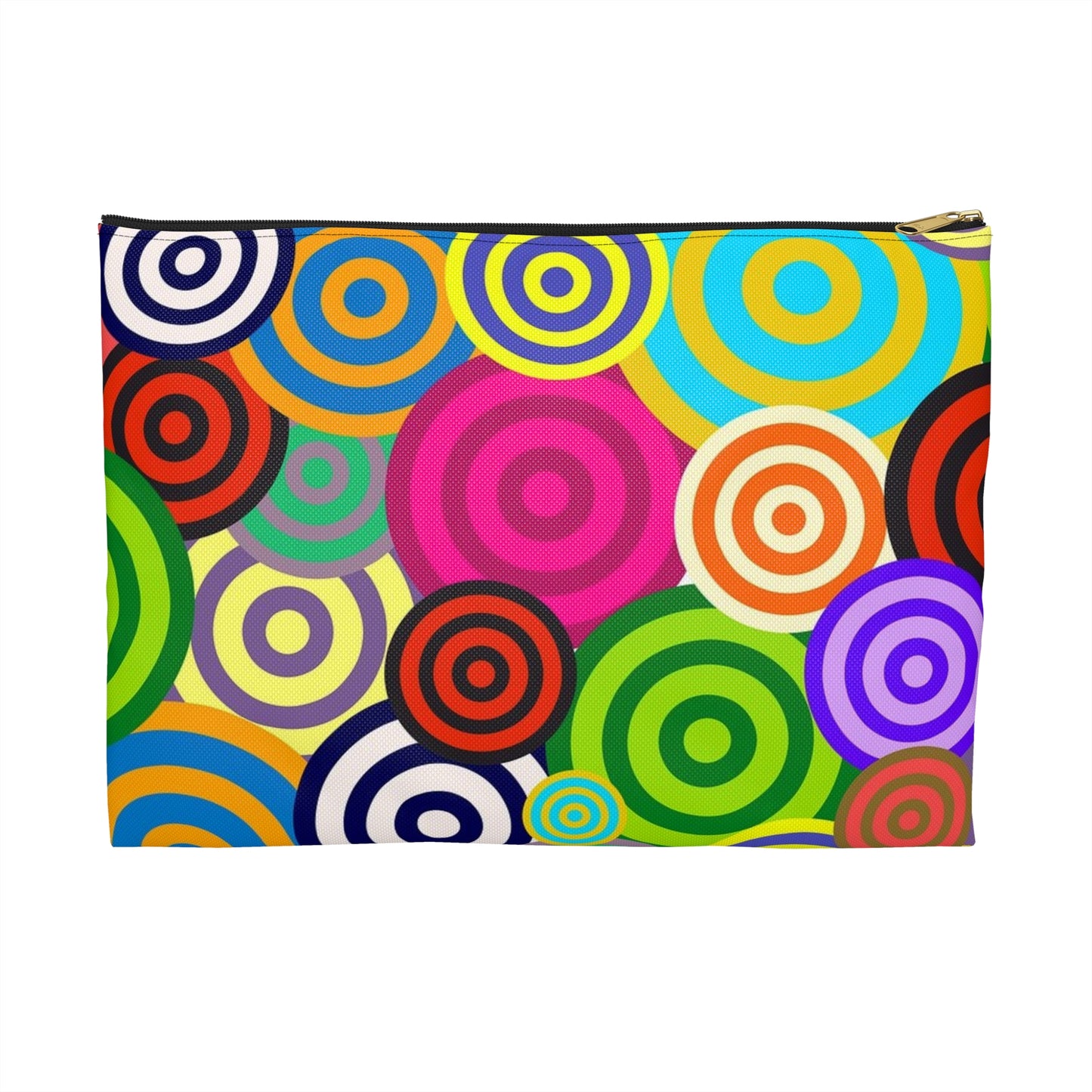 Colorful Circle Accessory Pouch, Fun Travel Organizer, Makeup Bag, Pencil Case, Gift for Her, Quirky Design
