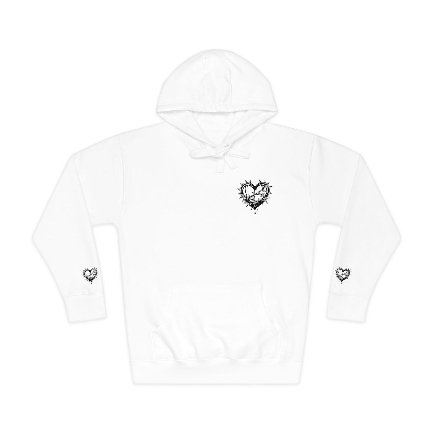 Heartfelt Unisex Fleece Hoodie, Cozy Gift, Casual Wear, Valentine's Day, Romantic Style