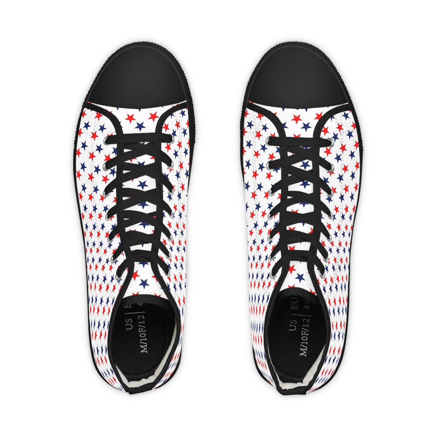 Patriotic Star-Printed High Top Sneakers for Men, Trendy Canvas Sneakers, Casual Footwear, Summer Style, 4th of July Shoes, Gift for Him