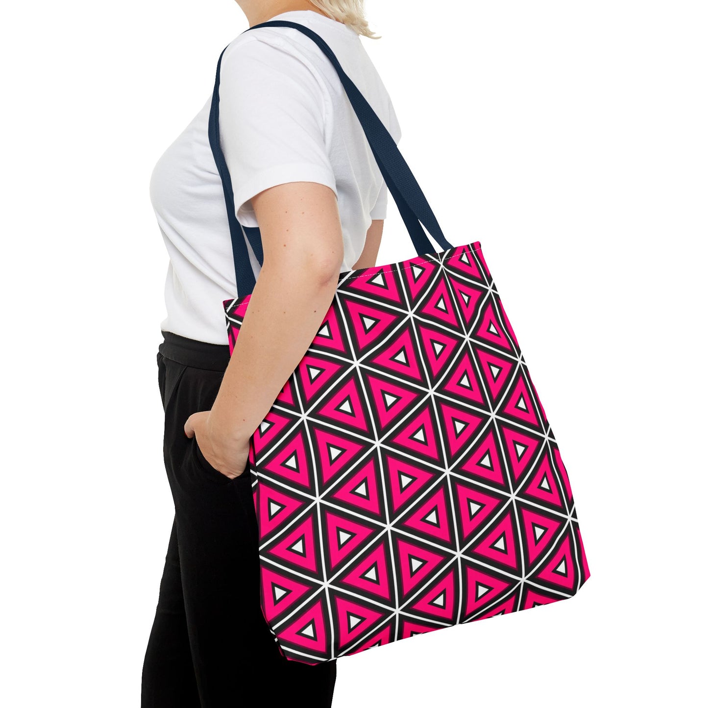 Vibrant Geometric Tote Bag, Trendy Shopping Tote, Cute Carry-All