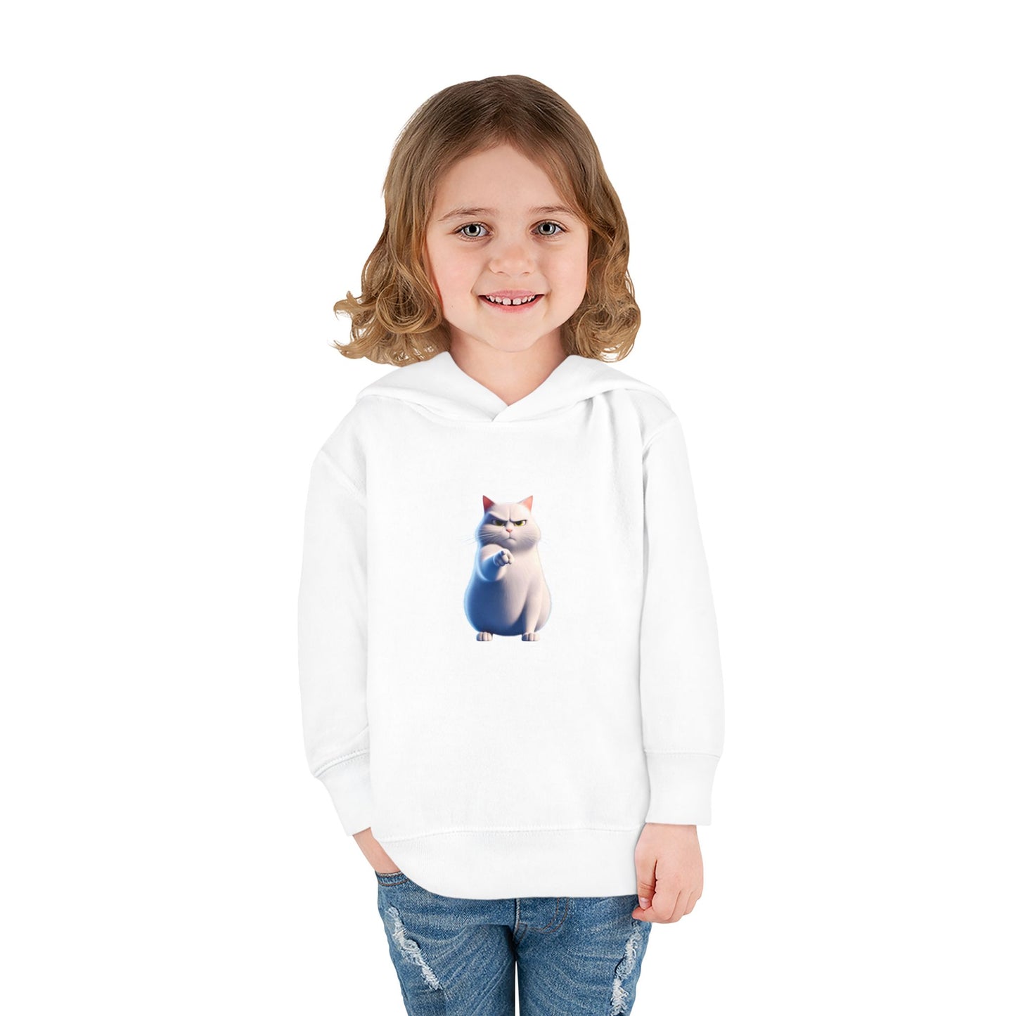 Cute Cat Toddler Hoodie, Fleece Pullover, Kids Sweatshirt, Birthday Gift, Animal Lover Apparel, Cozy Kids Clothing