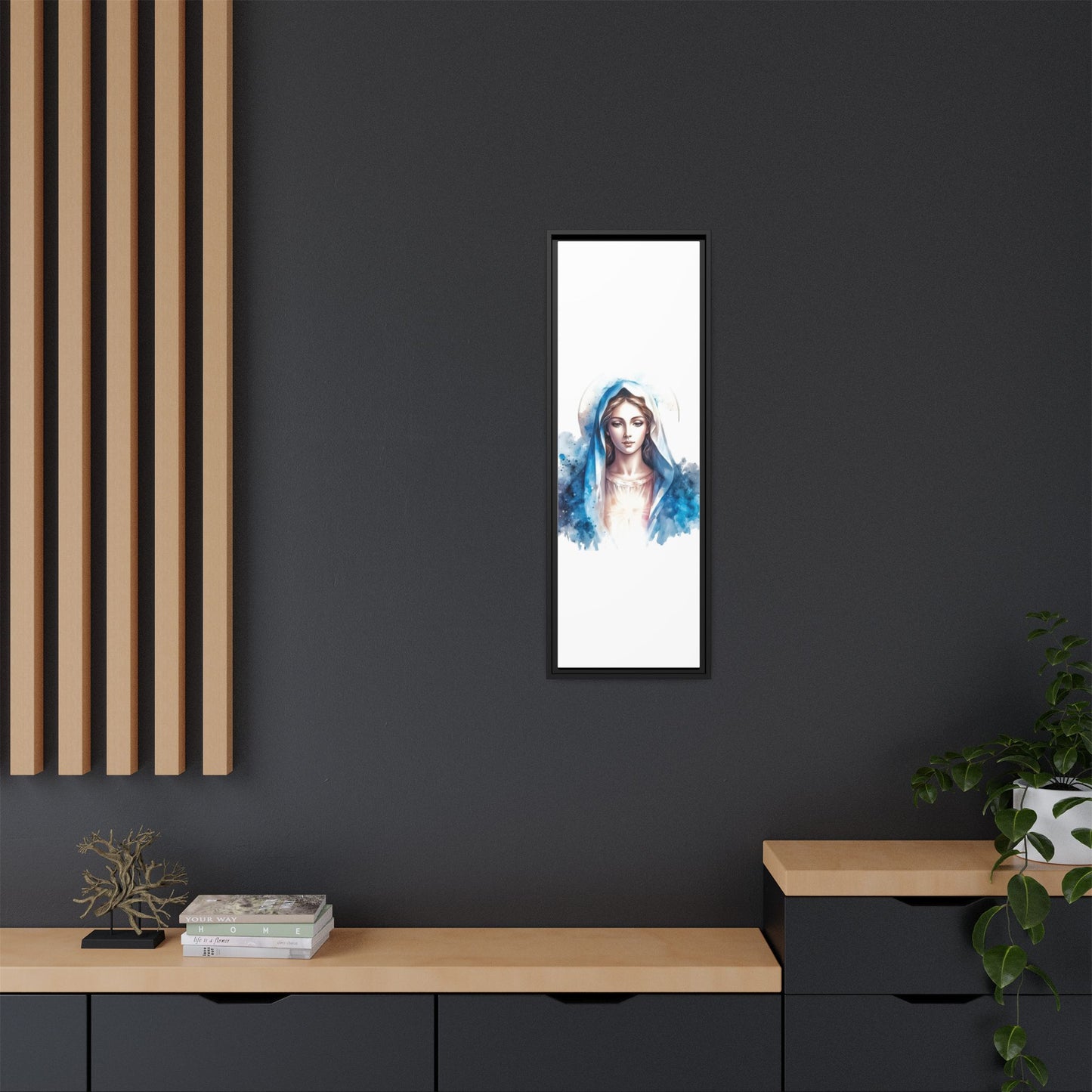 Framed Canvas Art Print, Spiritual Decor, Religious Artwork, Wall Decor, Gift for Faith, Elegant Home Decoration