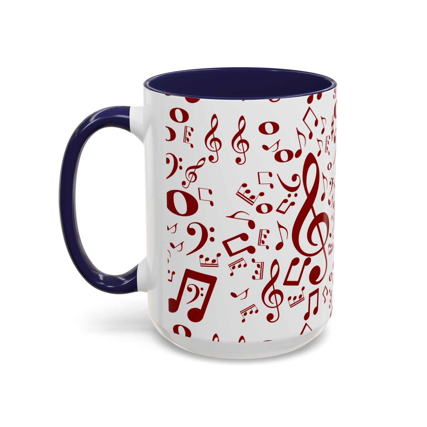Accent Coffee Mug (11, 15oz) - Musical Notes