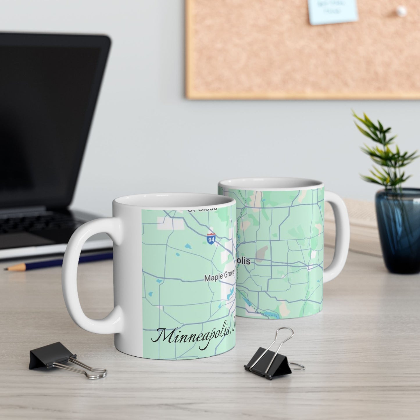 Personalized Map Mug, Custom Map Coffee Cup, Unique Gift for Travelers, Home Decor, Anniversary Present, Heart in Minneapolis
