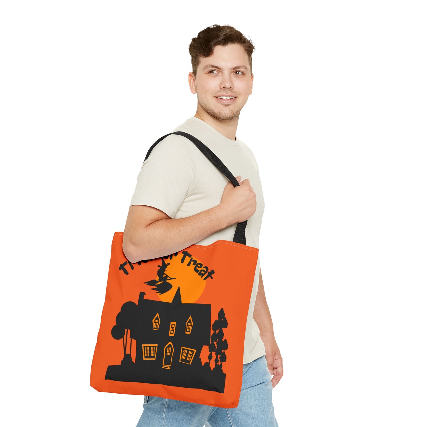 Halloween Tote Bag, Spooky Witch Design, Trick or Treat Bag, Fall Accessory, Seasonal Shopping Bag, Festival Gift